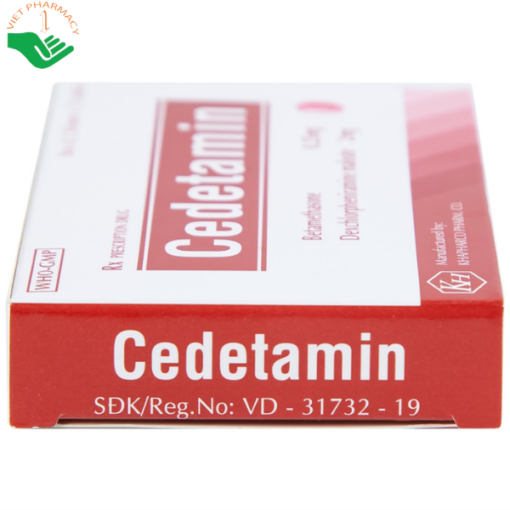 Thuốc Cedetamin hỗ trợ điều trị viêm mũi dị ứng, mày đay (2 vỉ x 15 viên)