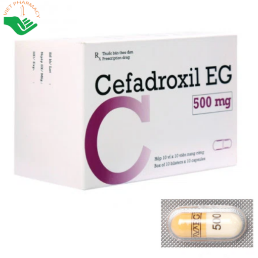 Thuốc Cefadroxil EG 500mg điều trị ho khan, ho có đờm kéo dài (10 vỉ x 10 viên)