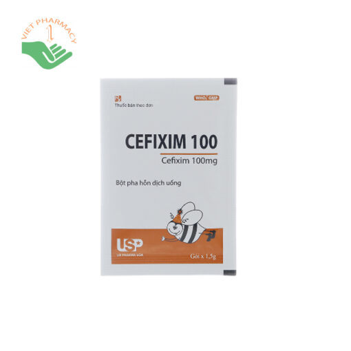 Thuốc Cefixim 100 USP điều trị nhiễm khuẩn (10 gói x 1.5g)