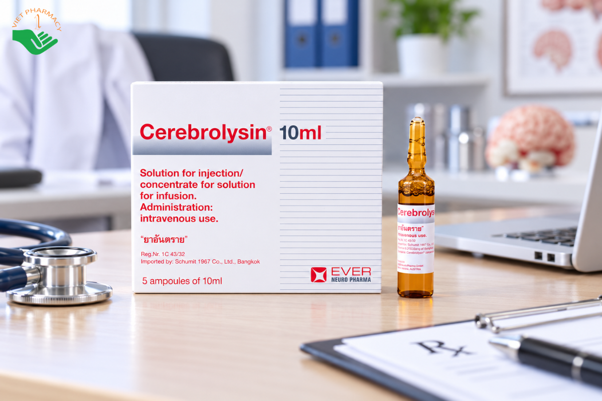 Cerebrolysin 10ml điều trị thiếu máu não (Hộp 5 ống x 10ml)