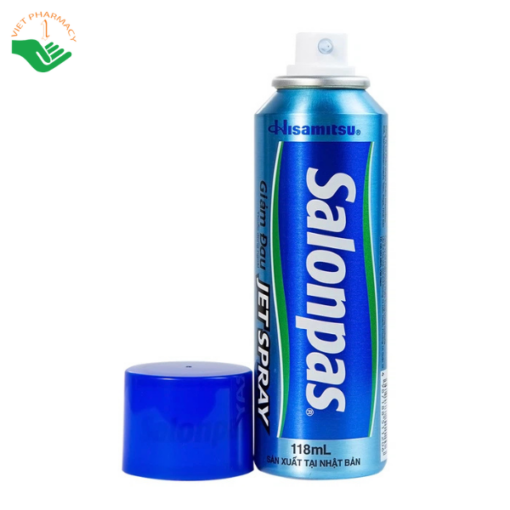 Chai xịt Salonpas Jet Spray Hisamitsu giảm đau, kháng viêm do căng cơ, bong gân (118ml)