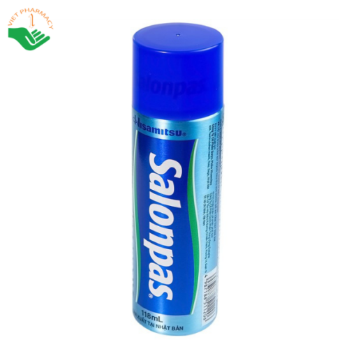 Chai xịt Salonpas Jet Spray Hisamitsu giảm đau, kháng viêm do căng cơ, bong gân (118ml)