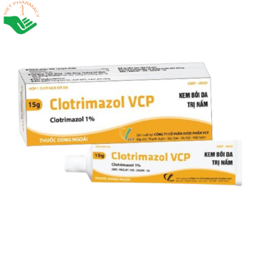 Thuốc Clotrimazol VCP 1% điều trị nhiễm nấm hiệu quả 15g