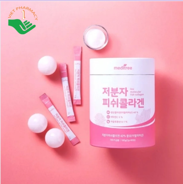 Collagen Hàn Quốc dạng gói màu hồng Meditree