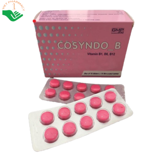 Thuốc Cosyndo B bổ sung vitamin nhóm B cho người thiếu hụt (10 vỉ x 10 viên)