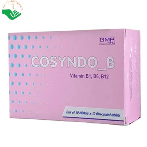 Thuốc Cosyndo B bổ sung vitamin nhóm B cho người thiếu hụt (10 vỉ x 10 viên)