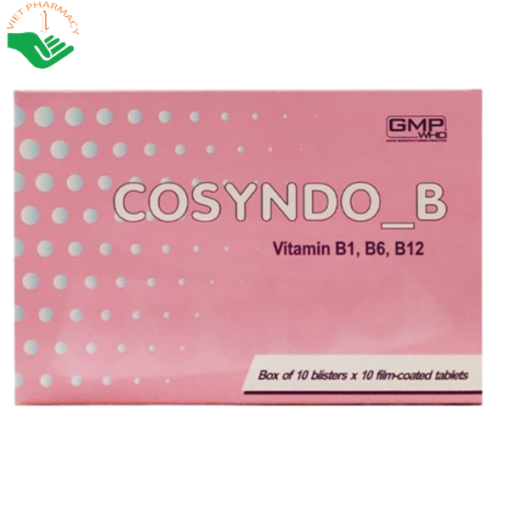 Thuốc Cosyndo B bổ sung vitamin nhóm B cho người thiếu hụt (10 vỉ x 10 viên)