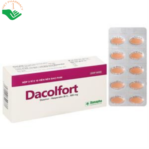 Thuốc Dacolfort 500mg điều trị triệu chứng suy tĩnh mạch, mạch bạch huyết (3 vỉ x 10 viên)