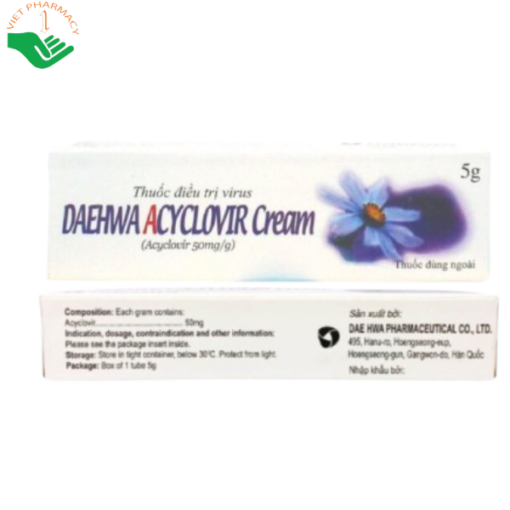 Thuốc bôi Daehwa Acyclovir Cream điều trị nhiễm khuẩn (5g)