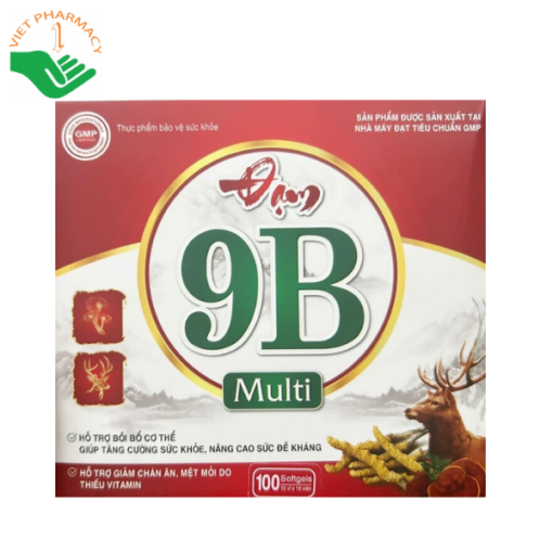 Đạm 9B Multi - Hỗ trợ giảm chán ăn, mệt mỏi (hộp 10 x 10 viên)