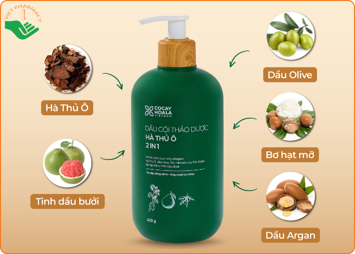 Dầu gội thảo dược Hà Thủ Ô 2in1 Cỏ Cây Hoa Lá