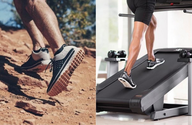 Đi bộ lên dốc giúp vùng hông và cơ chân săn chắc hơn
