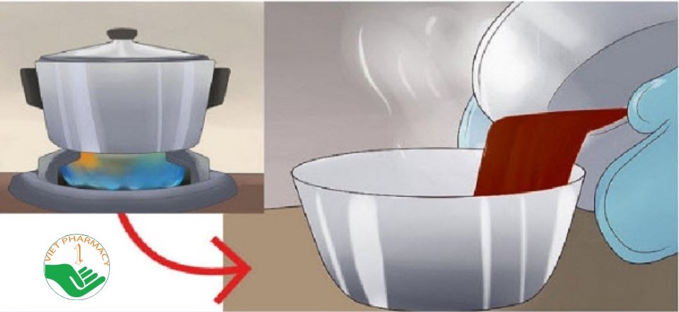 Đun nóng cà phê chuẩn bị nguyên liệu nhuộm tóc