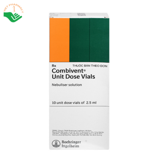 Dung dịch khí dung Combivent Boehringer kiểm soát co thắt phế quản (1 vỉ x 10 ống)