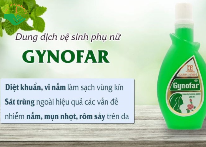 Dung dịch vệ sinh Gynofar Pharmedic điều trị ngứa âm hộ, viêm âm đạo, huyết trắng (250ml)