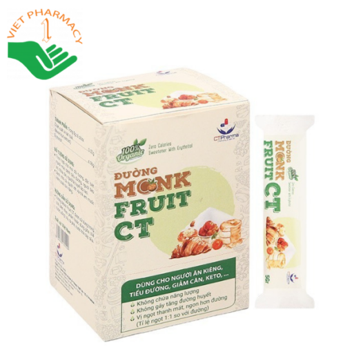 Đường La Hán Quả Monk Fruit CT hộp 100gr (hộp 20 gói x 5gr)