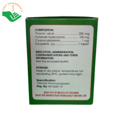 Thuốc điều trị bệnh dây thần kinh Hovinlex Thephaco (Hộp 10 vỉ × 10 viên)
