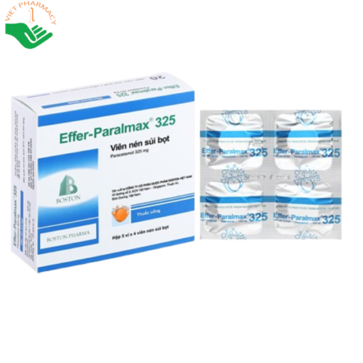 Thuốc Effer Paralmax 325 giảm đau, hạ sốt (5 vỉ x 4 viên)