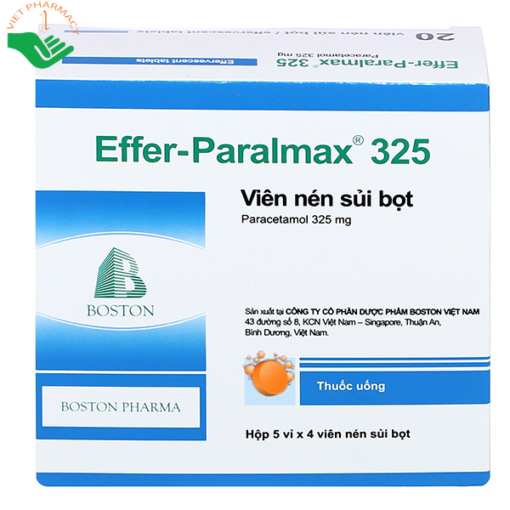 Thuốc Effer Paralmax 325 giảm đau, hạ sốt (5 vỉ x 4 viên)