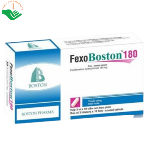 Thuốc Fexo Boston 180 điều trị triệu chứng bệnh mày đay vô căn (3 vỉ x 10 viên)