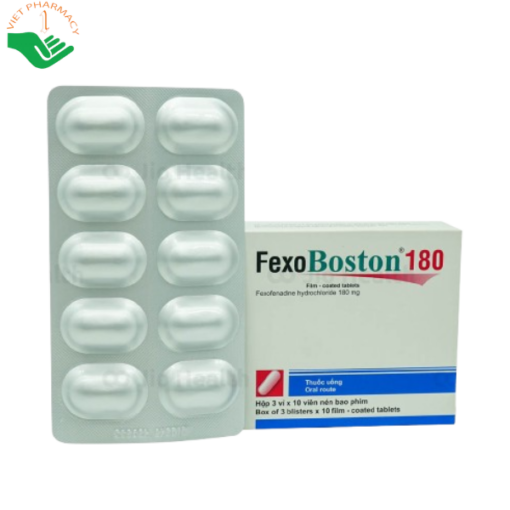 Thuốc Fexo Boston 180 điều trị triệu chứng bệnh mày đay vô căn (3 vỉ x 10 viên)