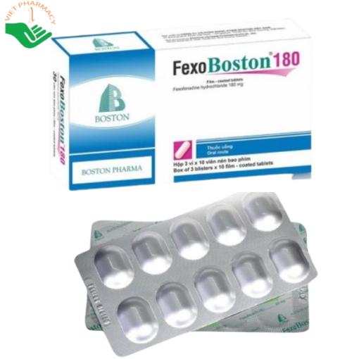 Thuốc Fexo Boston 180 điều trị triệu chứng bệnh mày đay vô căn (3 vỉ x 10 viên)