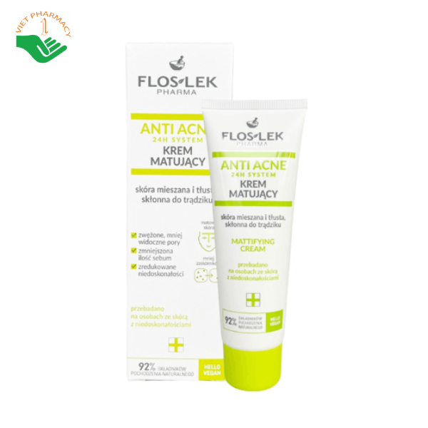 floslek-anti-acne-mattifying-cream Kem kiểm soát dầu Floslek Anti Acne Mattifying Cream