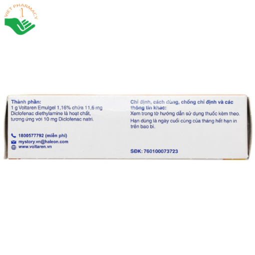 Gel bôi Voltaren Emulgel 1% Novartis điều trị giảm đau do chấn thương hoặc thấp khớp (20g)