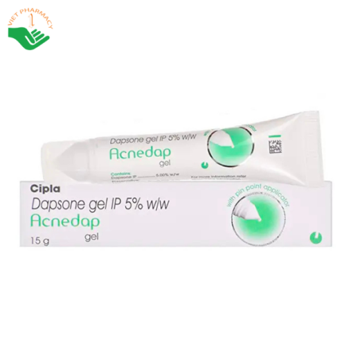 Gel trị mụn Acnedap Gel Dapsone Gel IP 5% Cipla điều trị mụn trứng cá (tuýp 15g)