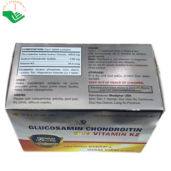 Viên uống Glucosamin Chondroitin Plus K2