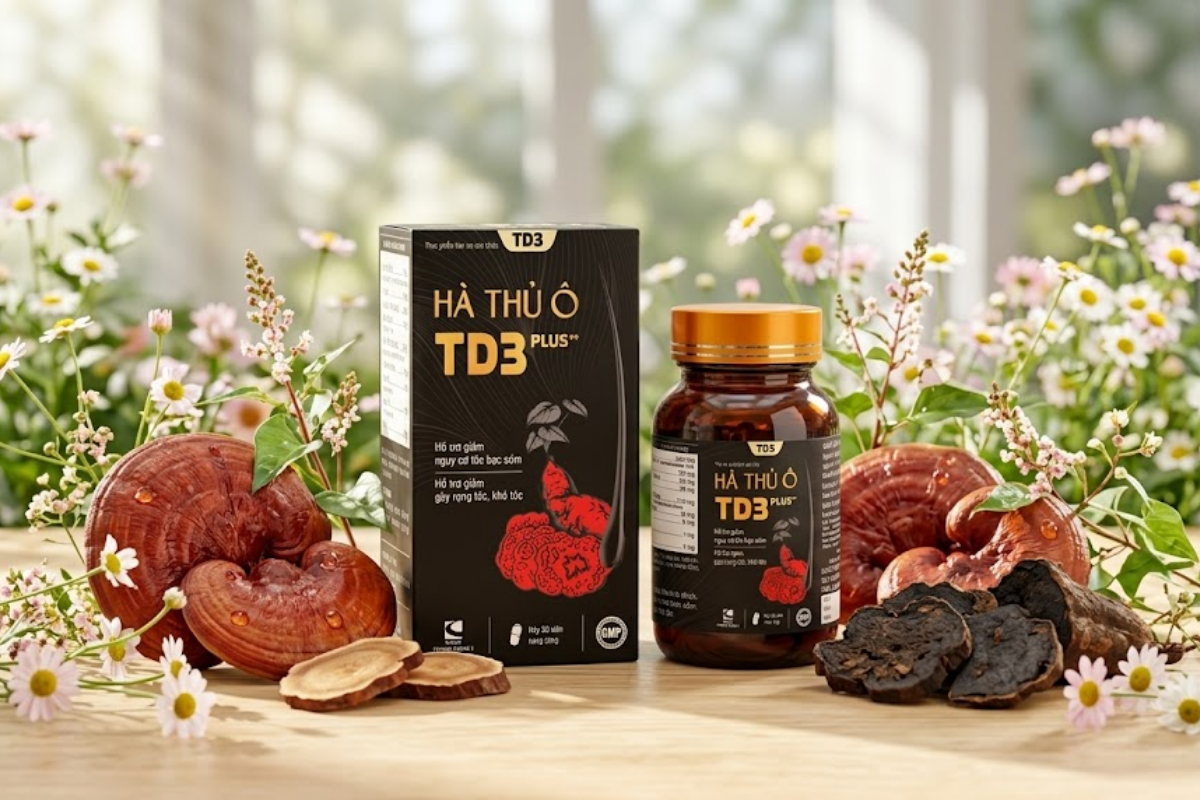 Viên kích thích mọc tóc Hà thủ ô đỏ TD3 PLUS ++ Nam Thái Dương (Hộp 30 viên)