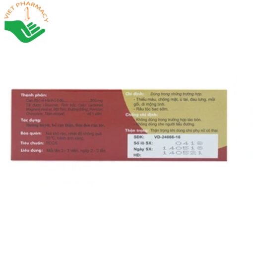 Hà thủ ô Traphaco trị tóc bạc sớm, dưỡng huyết (100 viên)