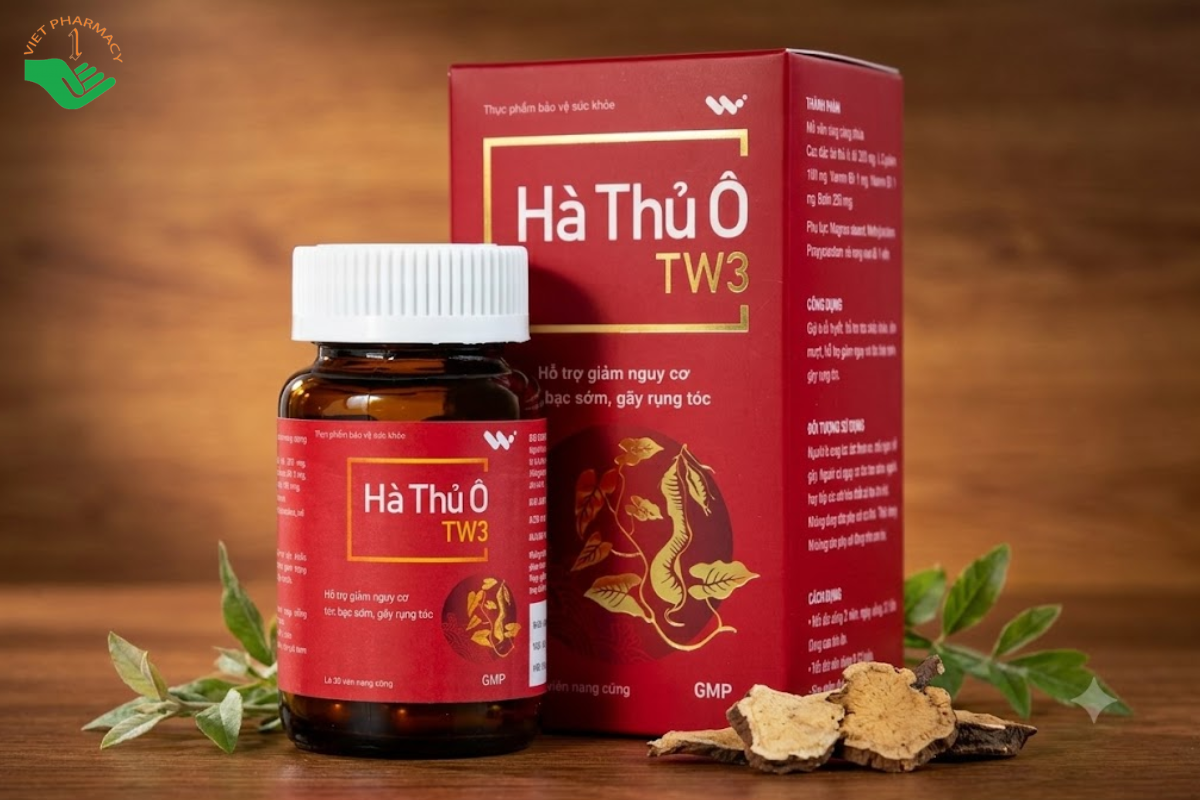 Hà Thủ Ô TW3 giúp giảm rụng tóc, ngừa tóc bạc sớm (60 viên)