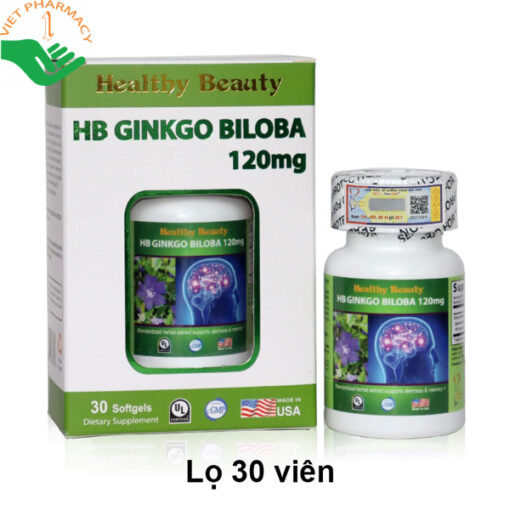 Viên uống HB GINKGO BILOBA 120mg hỗ trợ tăng tuần hoàn não