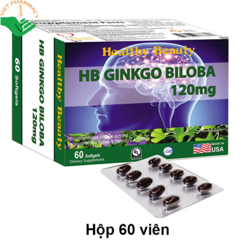 Viên uống HB GINKGO BILOBA 120mg hỗ trợ tăng tuần hoàn não