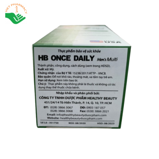 Tăng cường sức khỏe nam giới Healthy Beauty HB Once Daily Men