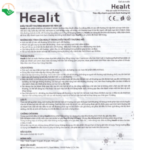 Gel hỗ trợ trị vết thương hở Healit 5g