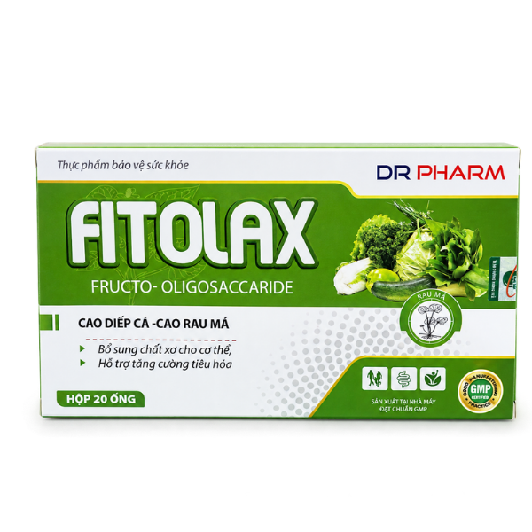 Dr Pharma Fitolax bổ sung chất xơ hỗ trợ tiêu hóa ( Hộp 20 ống)