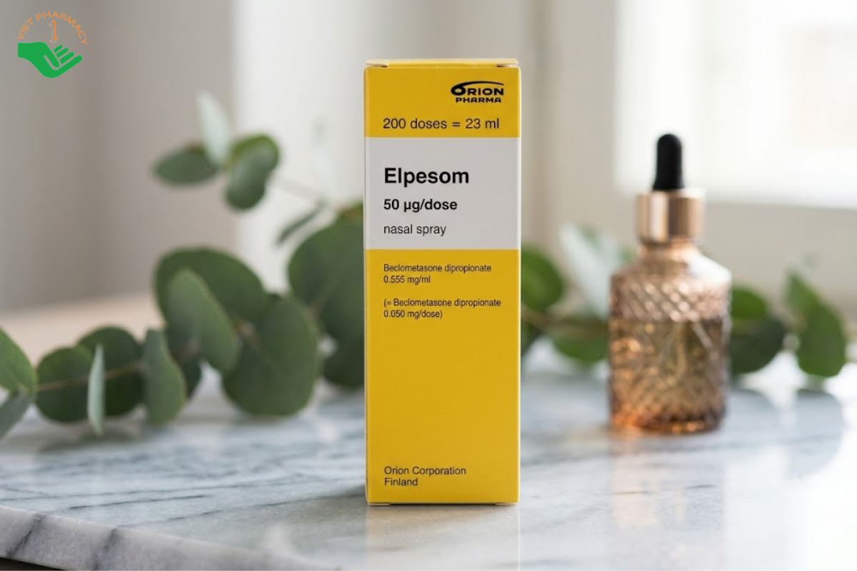 Hỗn dịch xịt mũi Elpesom 50 μg dose trị viêm mũi dị ứng (Hộp 1 lọ 200 liều xịt)