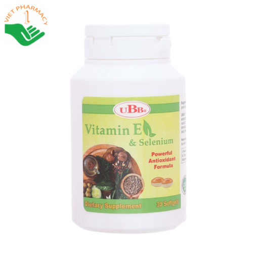 Thực phẩm bảo vệ sức khỏe Ubb Vitamin E & Selenium (Hộp 30 viên)
