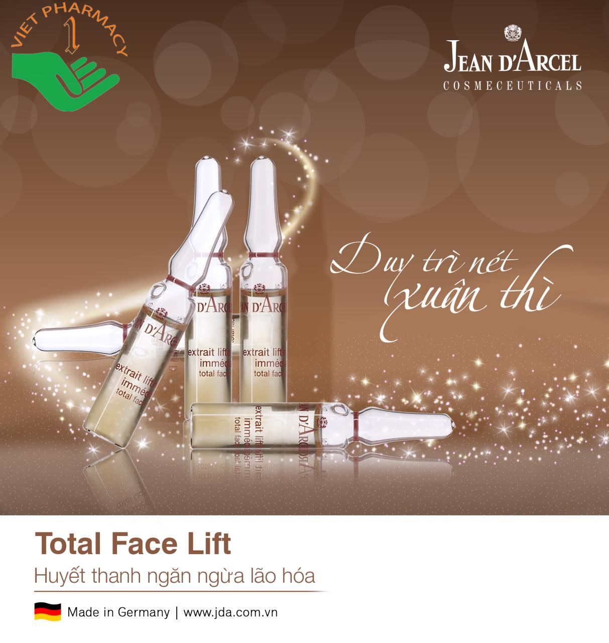 Huyết thanh lão hóa giảm nhăn và nâng cơ Jean Darcel Total Face Lift