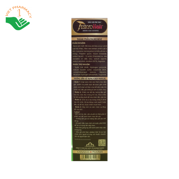 Dầu gội phủ bạc 3 trong 1 Teskyo Hair - Brown Hair Shampoo