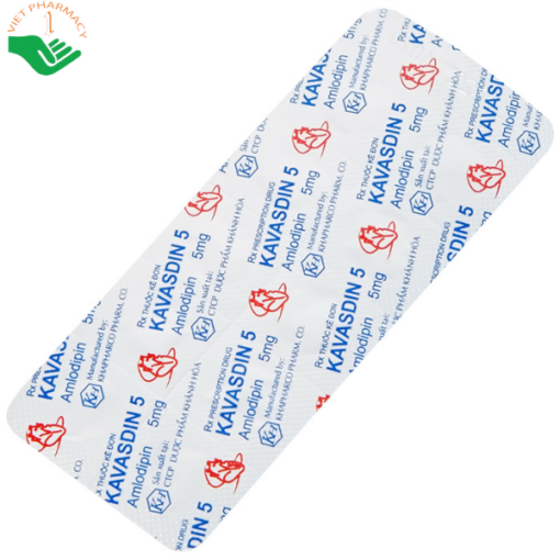 Thuốc Kavasdin 5 hỗ trợ điều trị tăng huyết áp (10 vỉ x 10 viên)