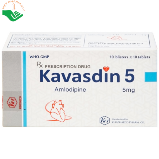 Thuốc Kavasdin 5 hỗ trợ điều trị tăng huyết áp (10 vỉ x 10 viên)