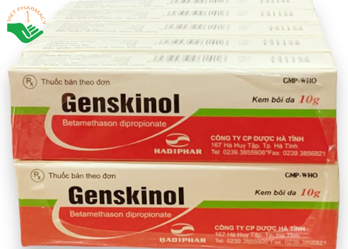 Kem bôi da Genskinol Hadiphar điều trị viêm da do tiếp xúc, hăm da, bệnh vẩy nến, viêm da dị ứng, viêm da tróc vẩy (10g)