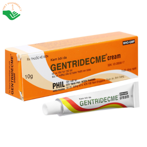 Kem bôi da Gentridecme Cream trị viêm da (Tuýp 10g)