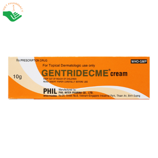 Kem bôi da Gentridecme Cream trị viêm da (Tuýp 10g)
