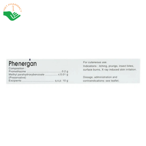 Kem bôi da Phenergan Sanofi điều trị ngứa, ngứa sẩn, côn trùng đốt (10g)