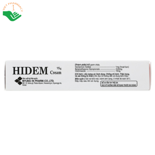 Kem bôi Hidem Cream trị viêm da dị ứng, hăm da, nấm da (Tuýp 15g)