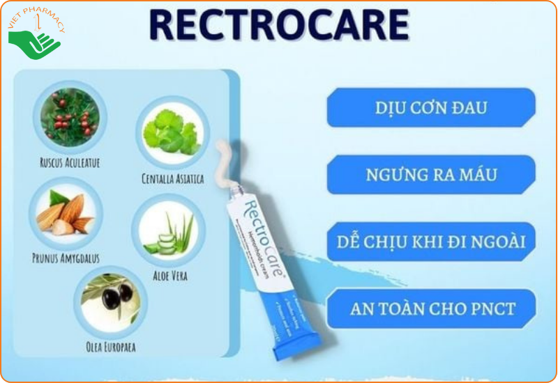 Kem bôi trĩ RectroCare giúp giảm nhanh triệu chứng trĩ nội, trĩ ngoại (Tuýp 20ml)